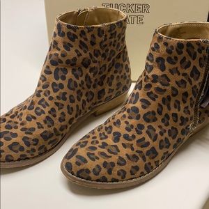Girls Tucker + Tate Leopard Boots Size 4